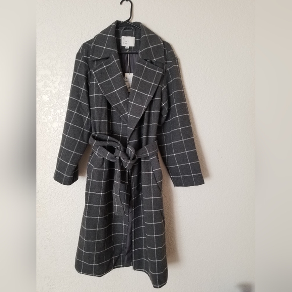 Women's Overcoat - A New Day Gray Plaid - Picture 3 of 7